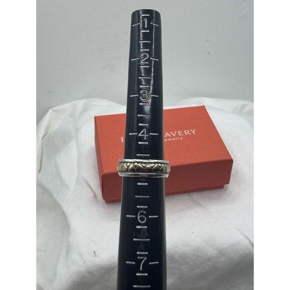 James Avery Retired 14k Gold Sterling Silver Eternal Heart To Heart Ring Sz 5 - Picture 8 of 9